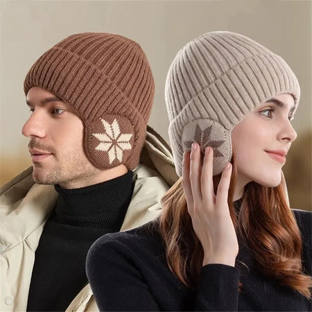 Winter-Beanie-Mütze-Schal-Sets, warme Strickmütze 